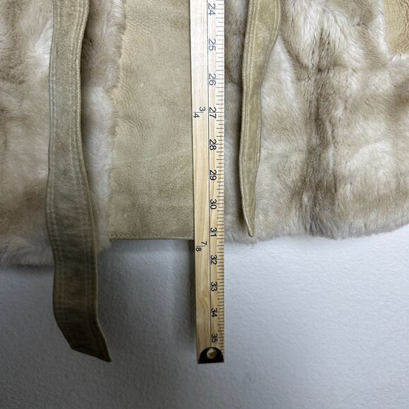 VTG Lilli Ann Faux Fur Trench Belt Rope Coat Jacket Women OS England Made 90s - Picture 7 of 16